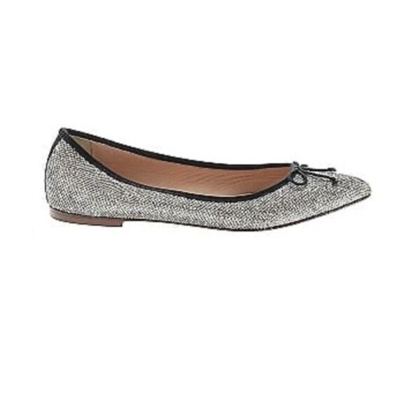 J.Crew Womens Gemma Glitter Ballet Flats Silver Size 7 - Picture 2 of 10